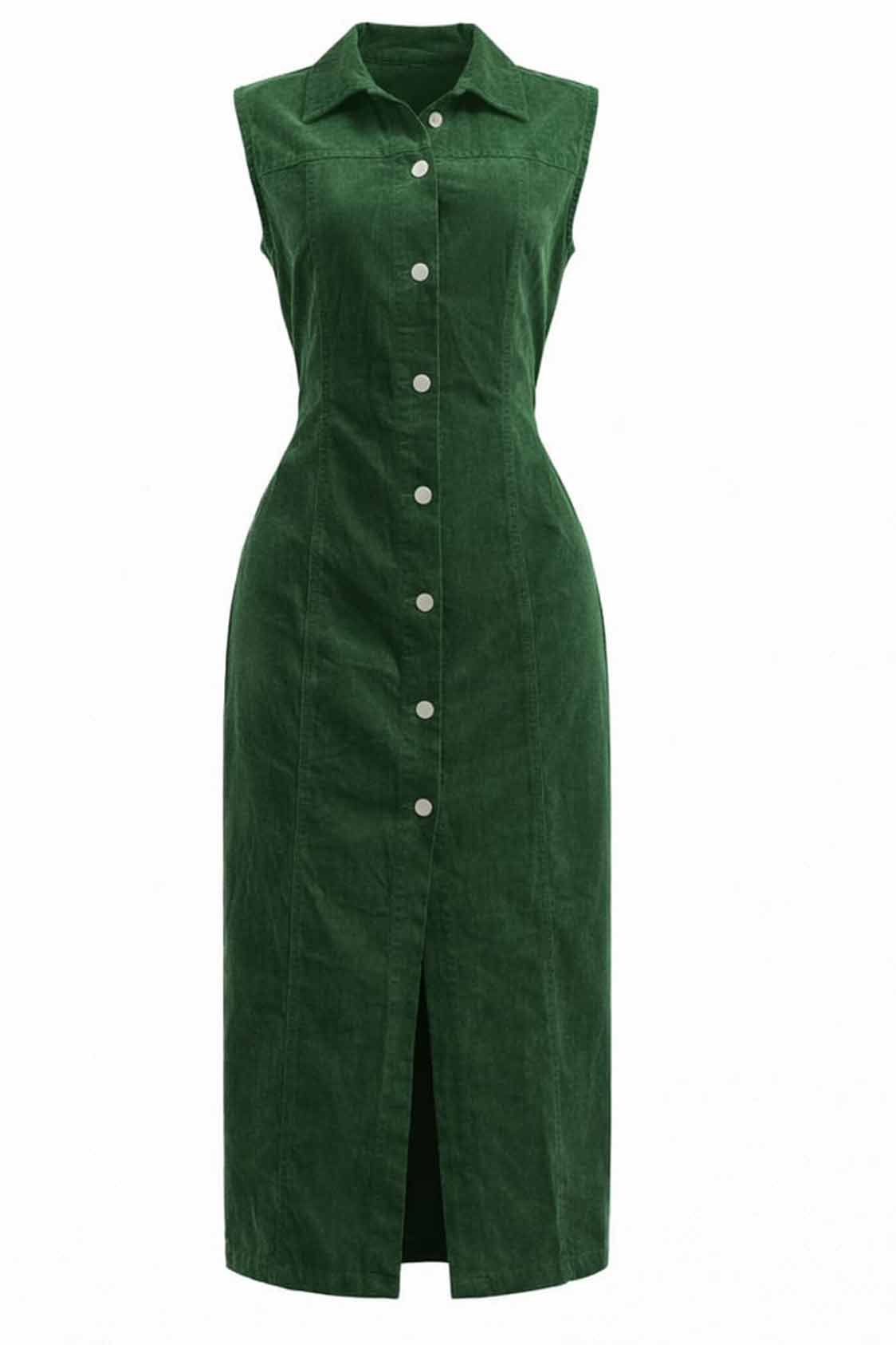 Elegant sleeveless shirt gown - Image 2