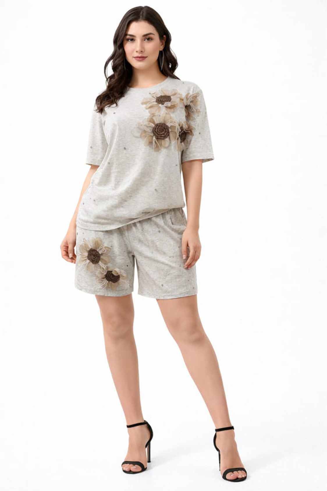 Round neck polo top