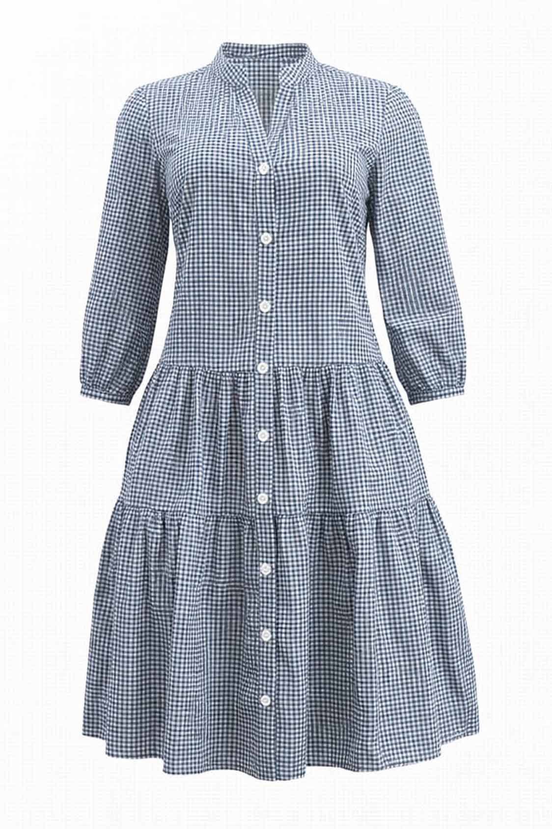 elegant stripe long sleeve shirt gown - Image 2