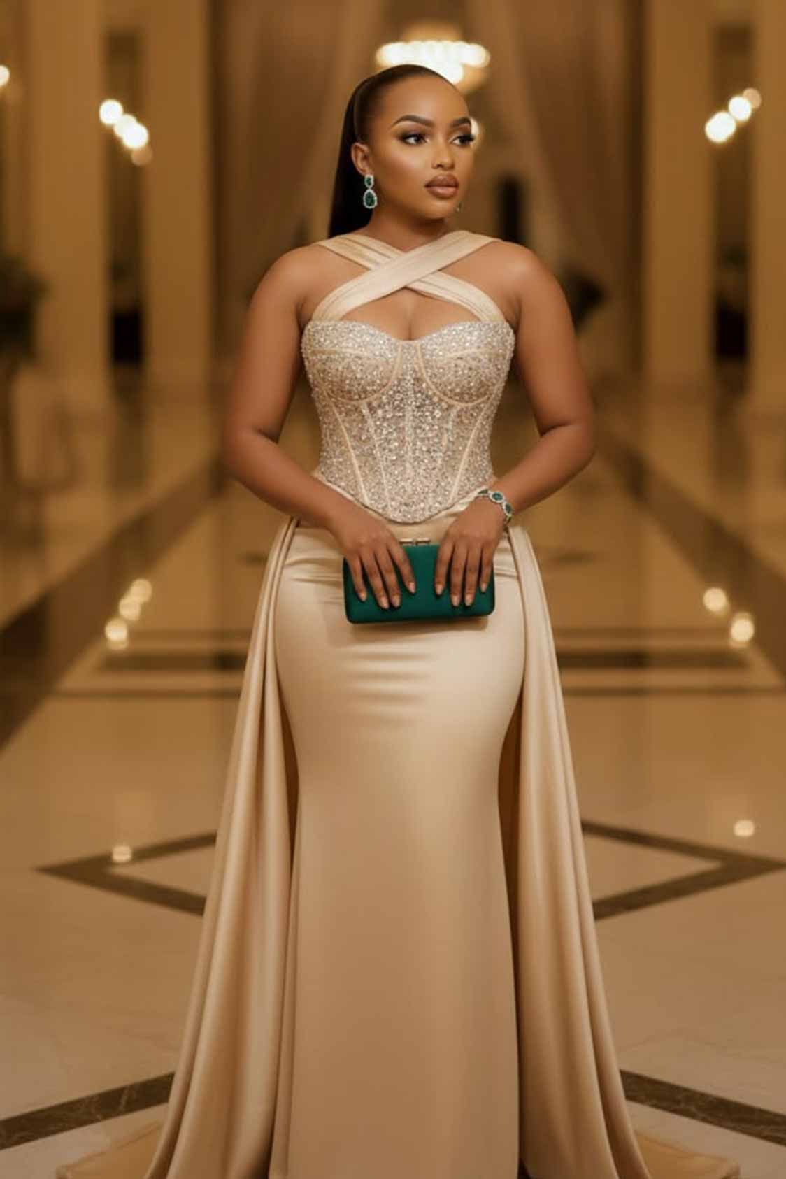 Floor-Length Dress in Ginger